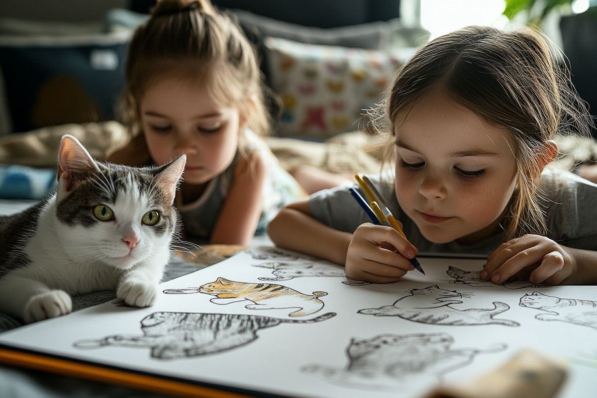 Iimportance du coloriage du chat à imprimer en PDF dans le développement des enfants ?