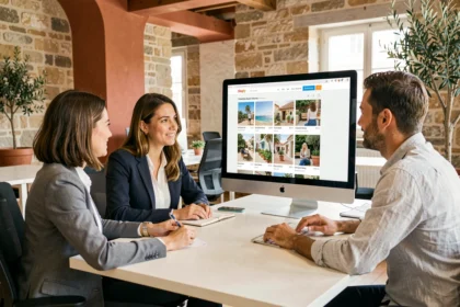 Équipe d'une agence Shopify en Provence travaillant sur un projet e-commerce dans un bureau moderne à Marseille